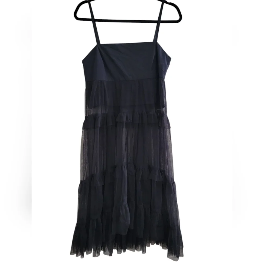 Elegant Black Dress Sheer Tulle Dress - Picture 3 of 6